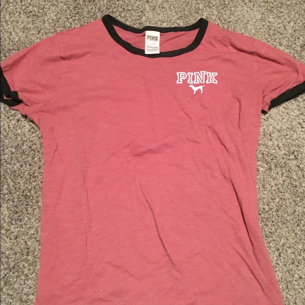 Blush Victoria's Secret pink ringer tee
